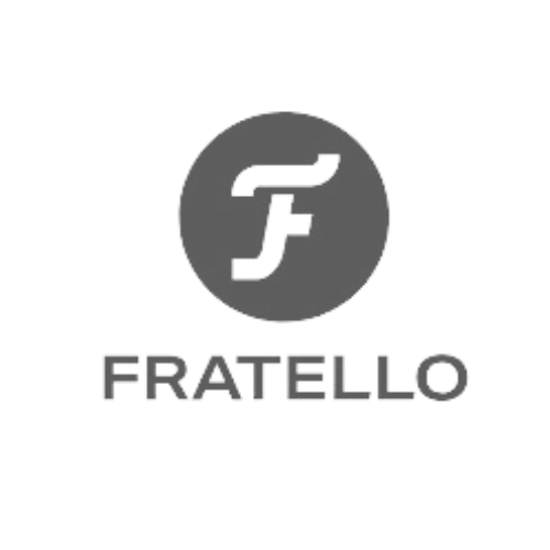 'Fratello logo with stylized 'F' inside a circle.'